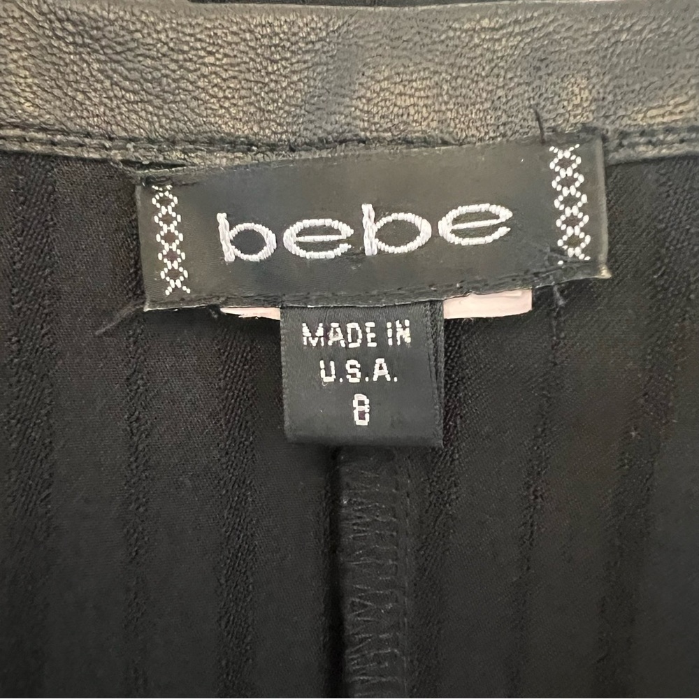 Bebe Black Faux Leather Belt Strapless Dress B18/19 - Picture 7 of 10